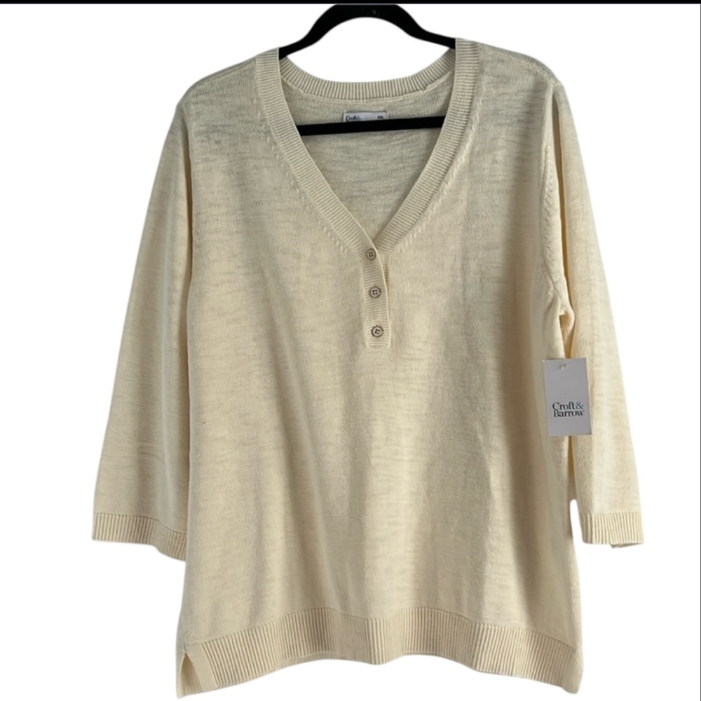 Croft & Barrow Size XXL Cream Sweater NWT Business Casual